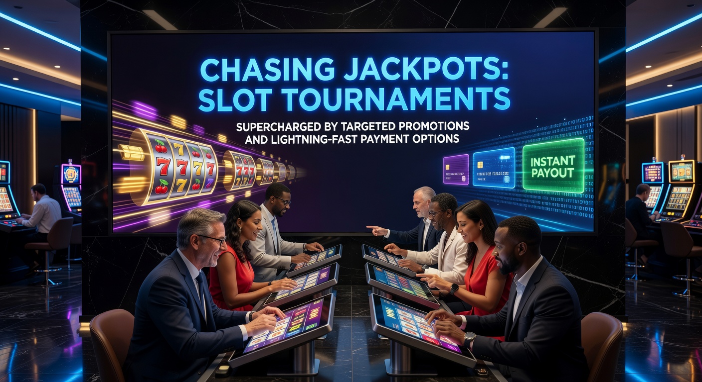 Spannende slottoernooi actie met spelers die jackpots najagen op digitale schermen, vol kleuren en adrenaline