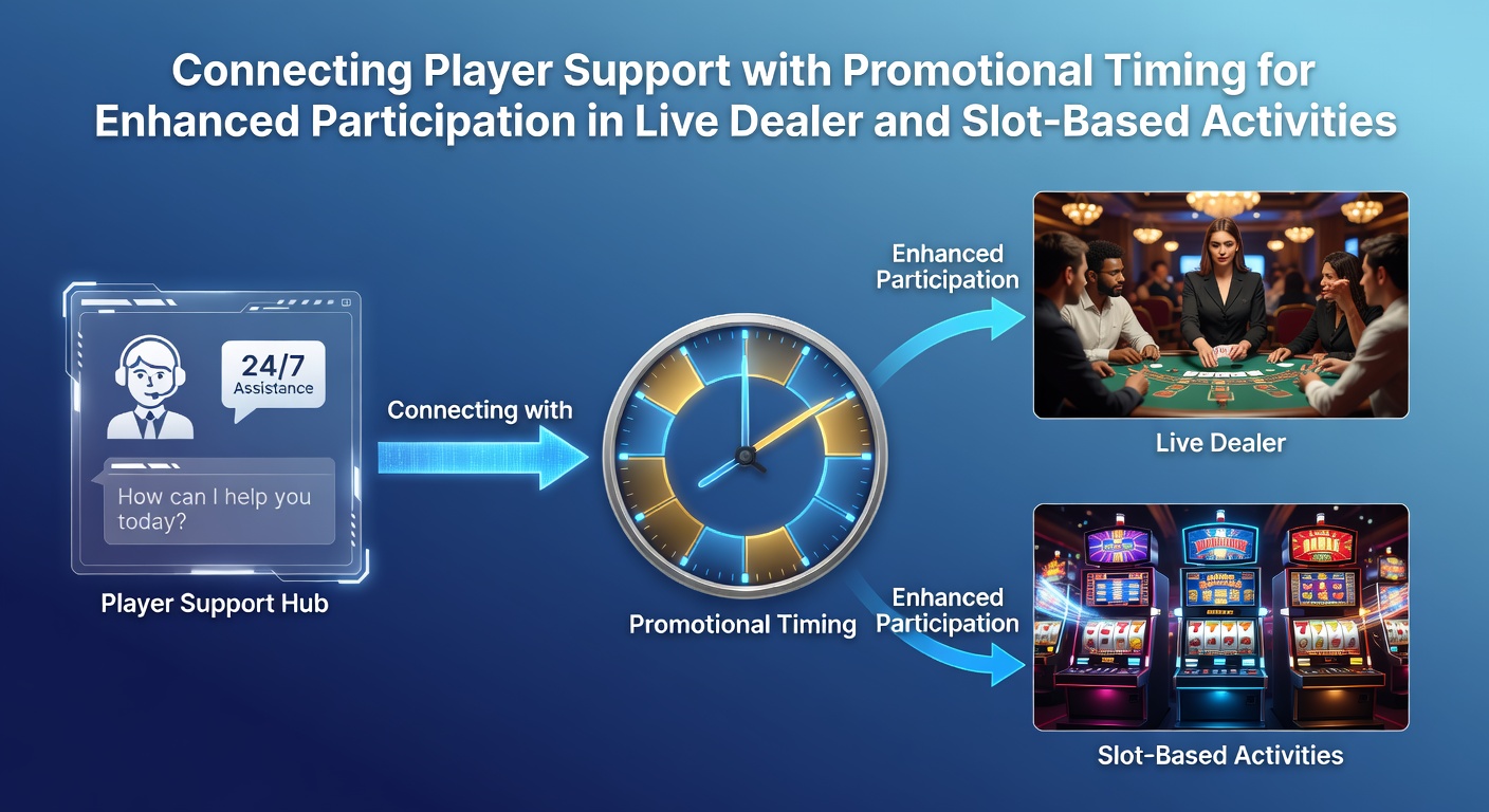 Illustratie van timing in promoties en live dealer spellen met spelers die interactie hebben via supportkanalen