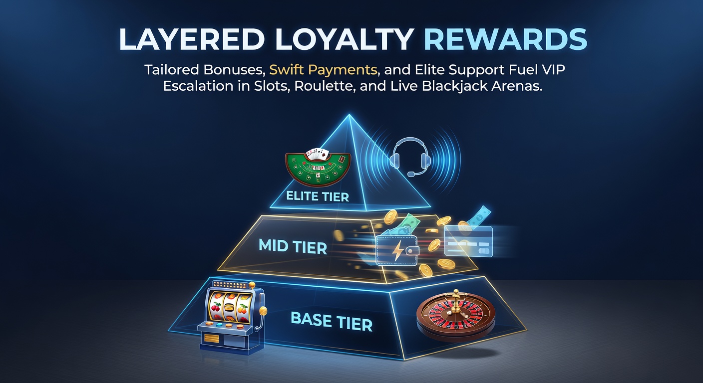 Grafiek van een VIP-loyaliteitsladder met bonussen en uitbetalingen in een casino-omgeving